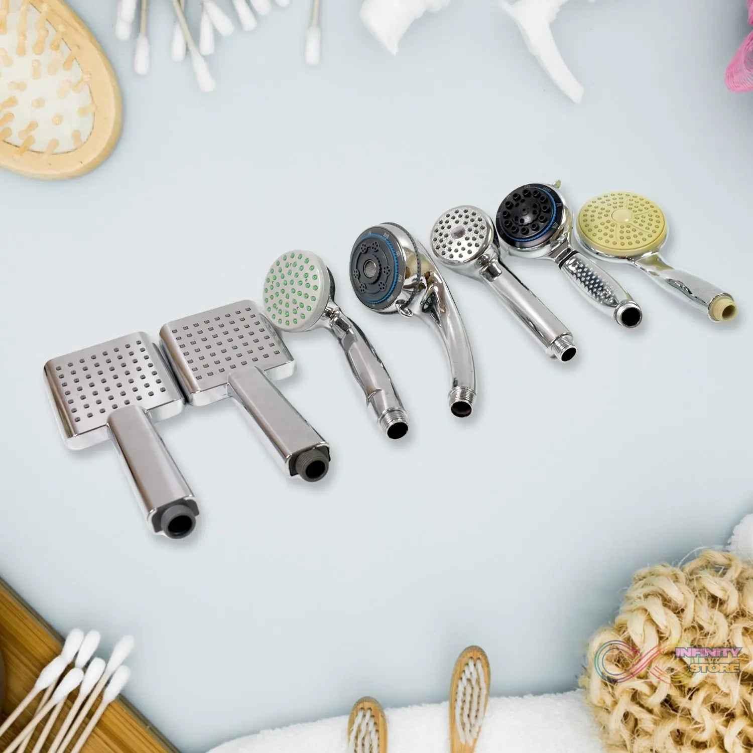 Plastic High Pressure Handheld Shower Head (1 Pc / Mix Design & Size) - infinityexculsivestore.com