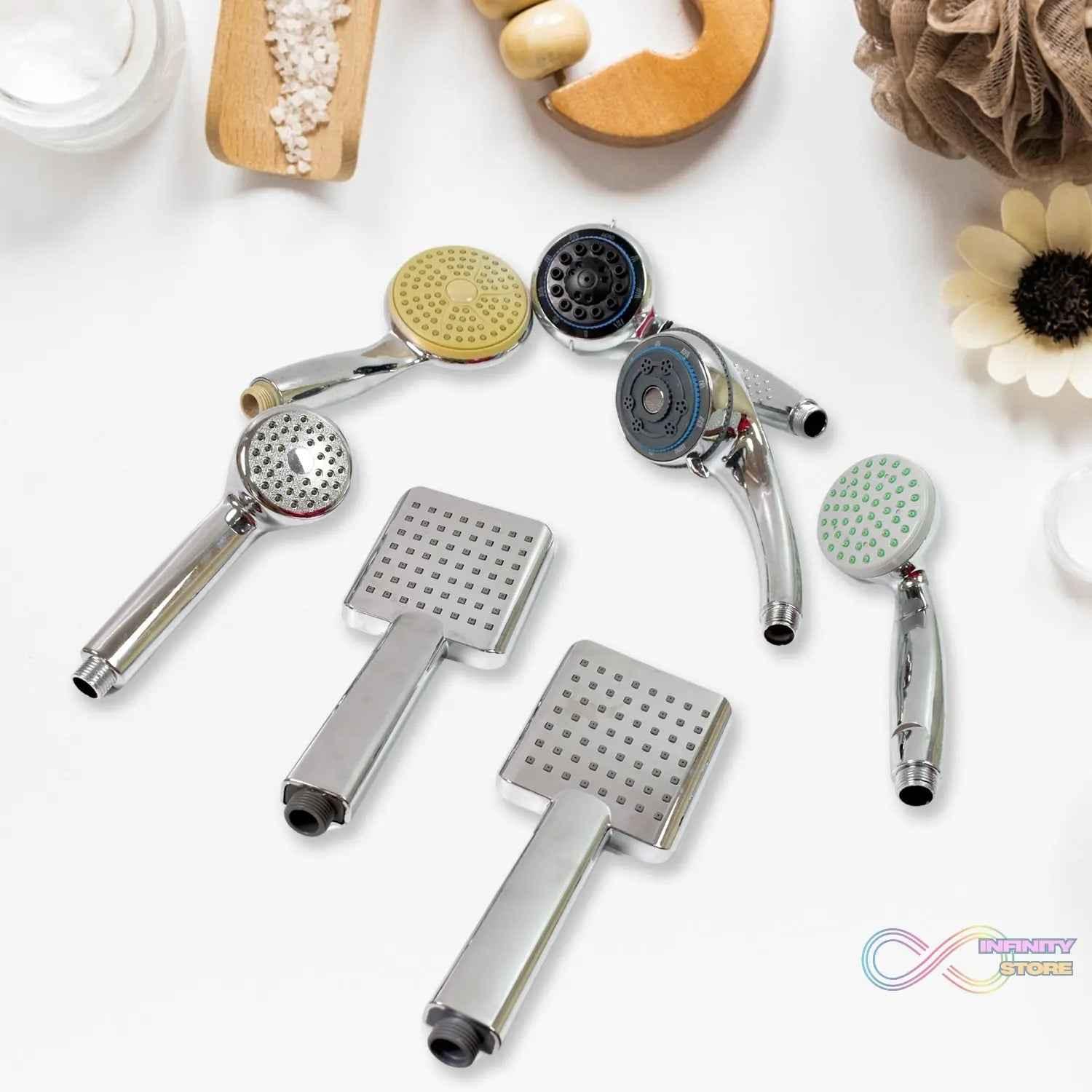 Plastic High Pressure Handheld Shower Head (1 Pc / Mix Design & Size) - infinityexculsivestore.com