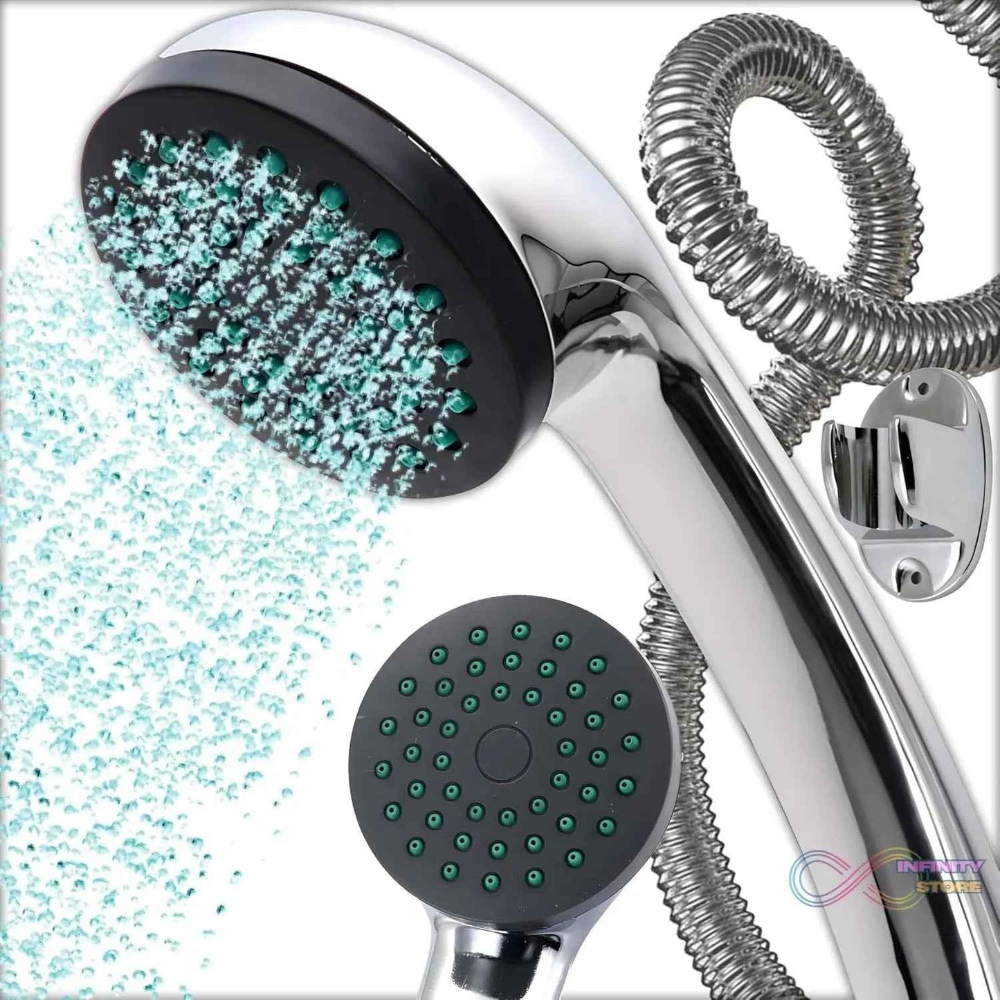 Plastic High Pressure Handheld Shower Head (1 Pc) - infinityexculsivestore.com