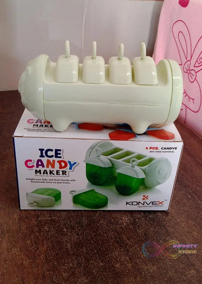 Plastic Ice Candy Maker 4 Compartment / Grid Kulfi Candy (1 Pc) - infinityexculsivestore.com