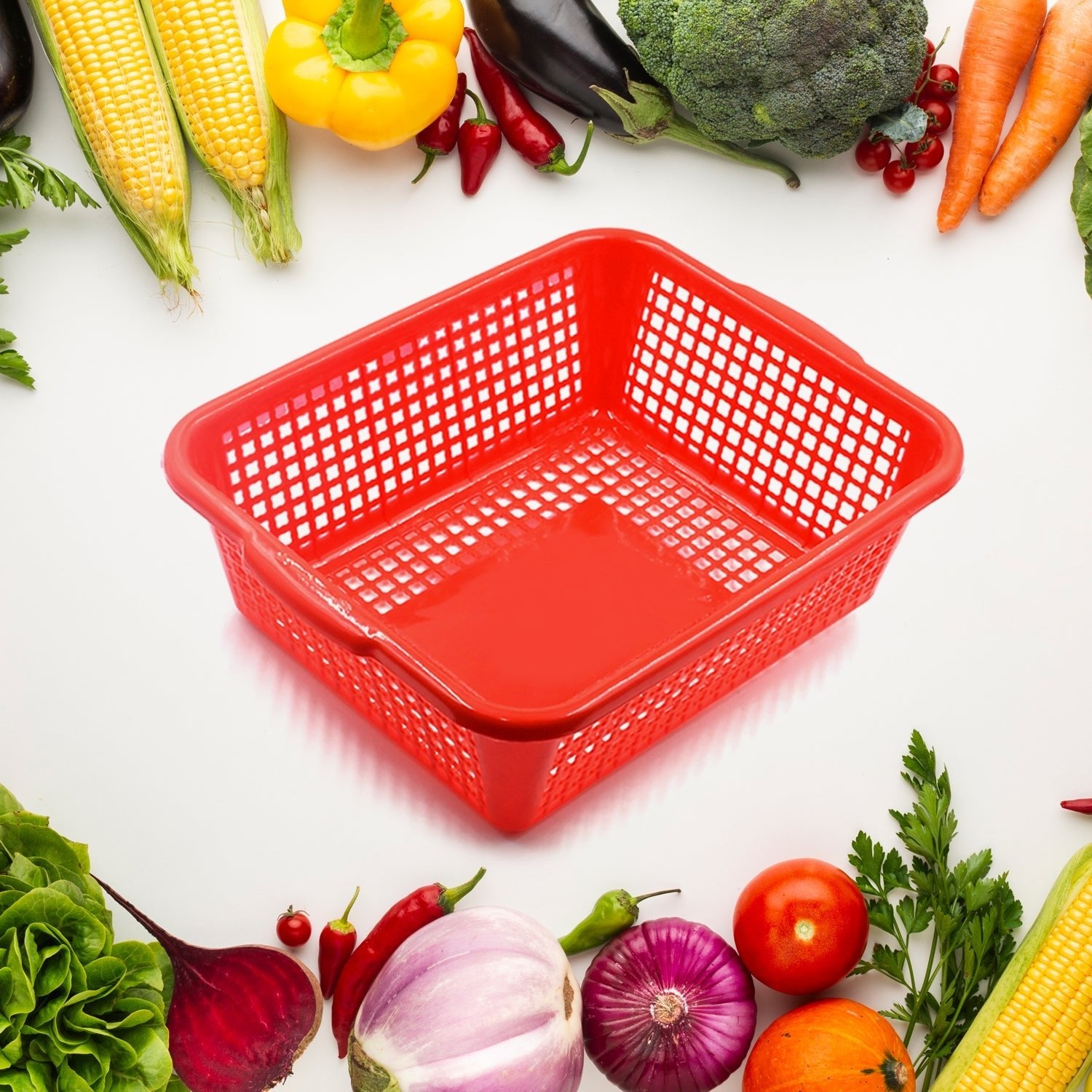 Plastic Kitchen Medium Size Vegetables and Fruits Washing Basket Dish Rack Multipurpose Organizers - infinityexculsivestore.com