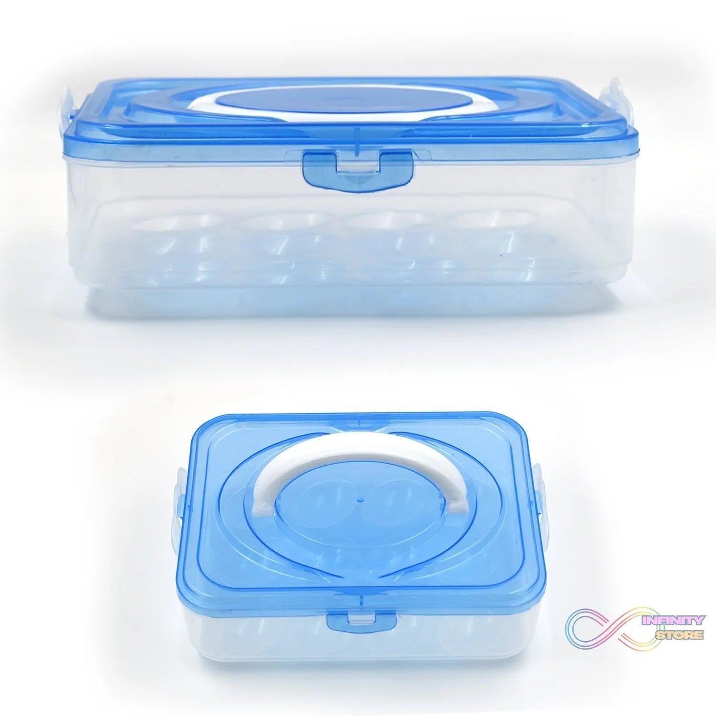12-grid plastic egg storage container for refrigerator use