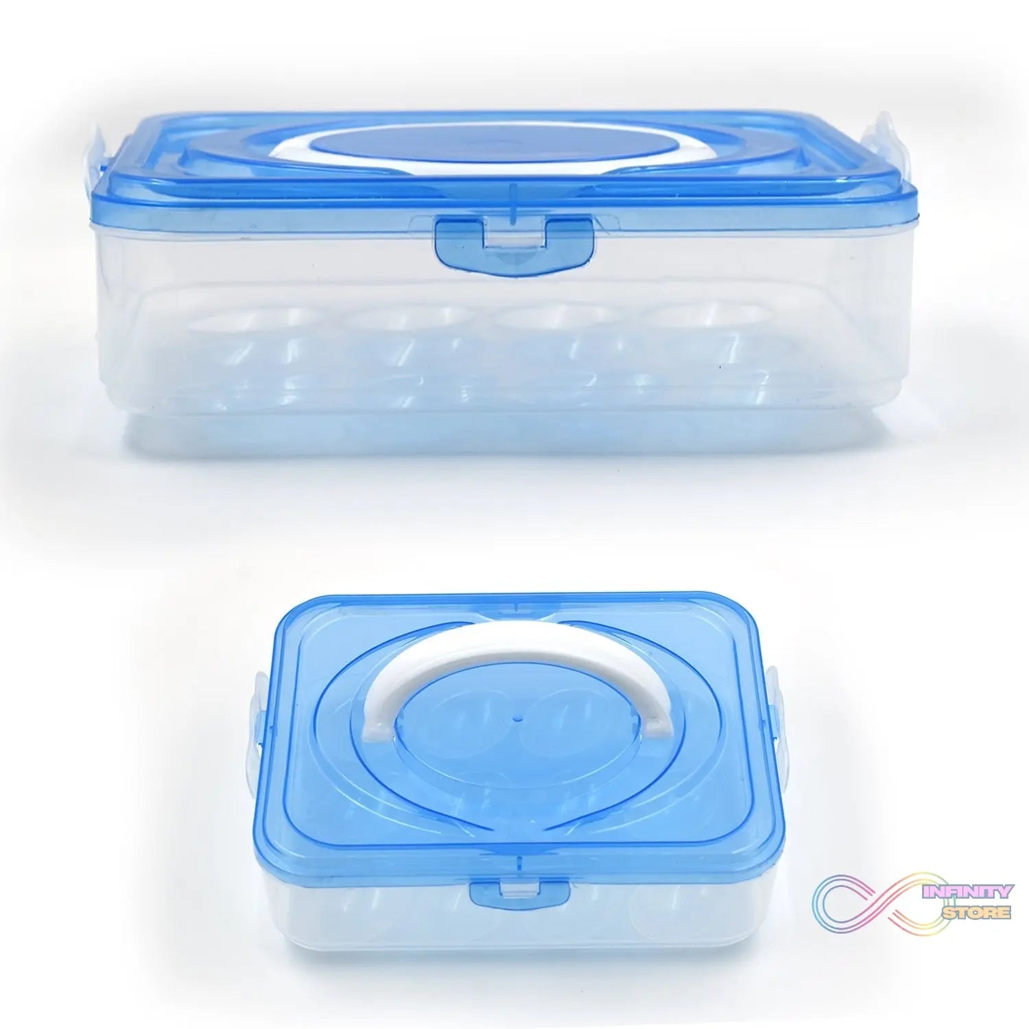 12-grid plastic egg storage container for refrigerator use
