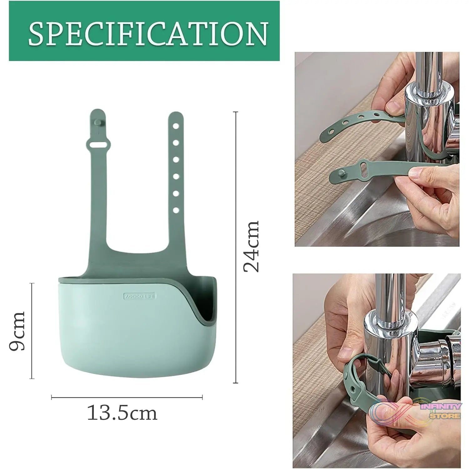 Plastic Kitchen Sponge Holder, Sink Drain Rack Sink Organizer Sink Drain Hanging Bag for Kitchen (1 Pc) - infinityexculsivestore.com