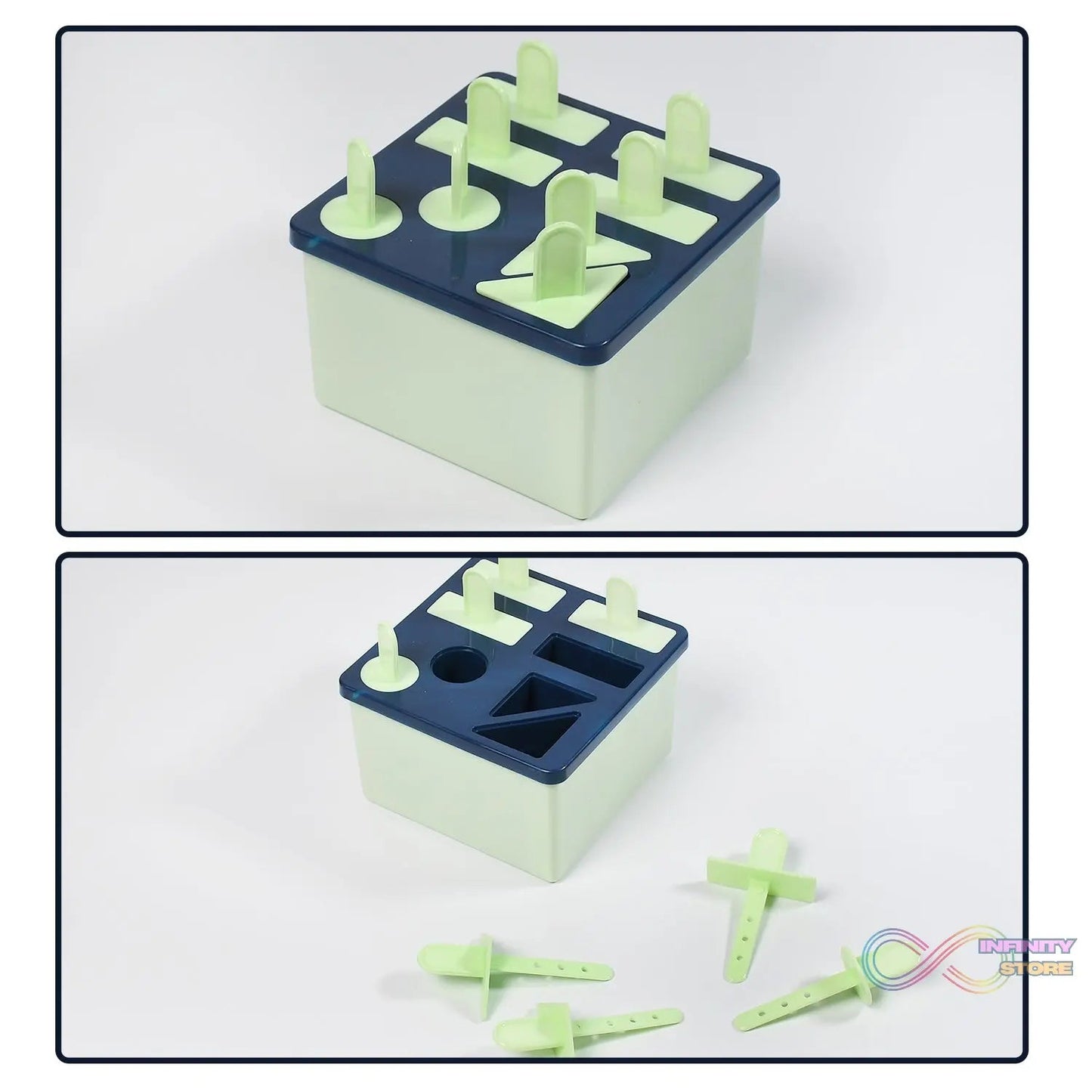 Plastic Kulfi Mold, Kulfi Molds 8 pcs Tray Ice Cream Mold Reusable Frozen Kulfi Maker Popsicle Sticks Lolly Ice Popsicle Candy Mold for Children Pista Color (Brown Box) - infinityexculsivestore.com