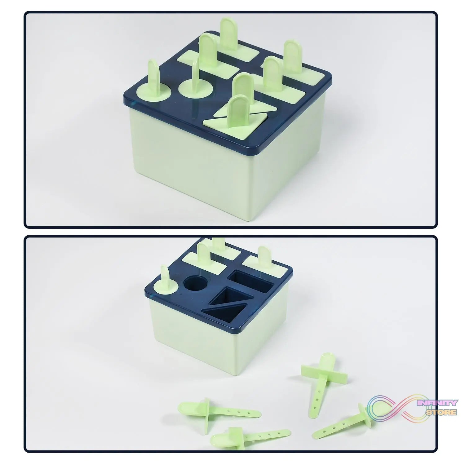 Plastic Kulfi Mold, Kulfi Molds 8 pcs Tray Ice Cream Mold Reusable Frozen Kulfi Maker Popsicle Sticks Lolly Ice Popsicle Candy Mold for Children Pista Color (Brown Box) - infinityexculsivestore.com