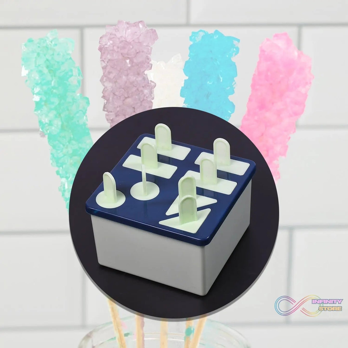 Plastic Kulfi Mold, Kulfi Molds 8 pcs Tray Ice Cream Mold Reusable Frozen Kulfi Maker Popsicle Sticks Lolly Ice Popsicle Candy Mold for Children - infinityexculsivestore.com