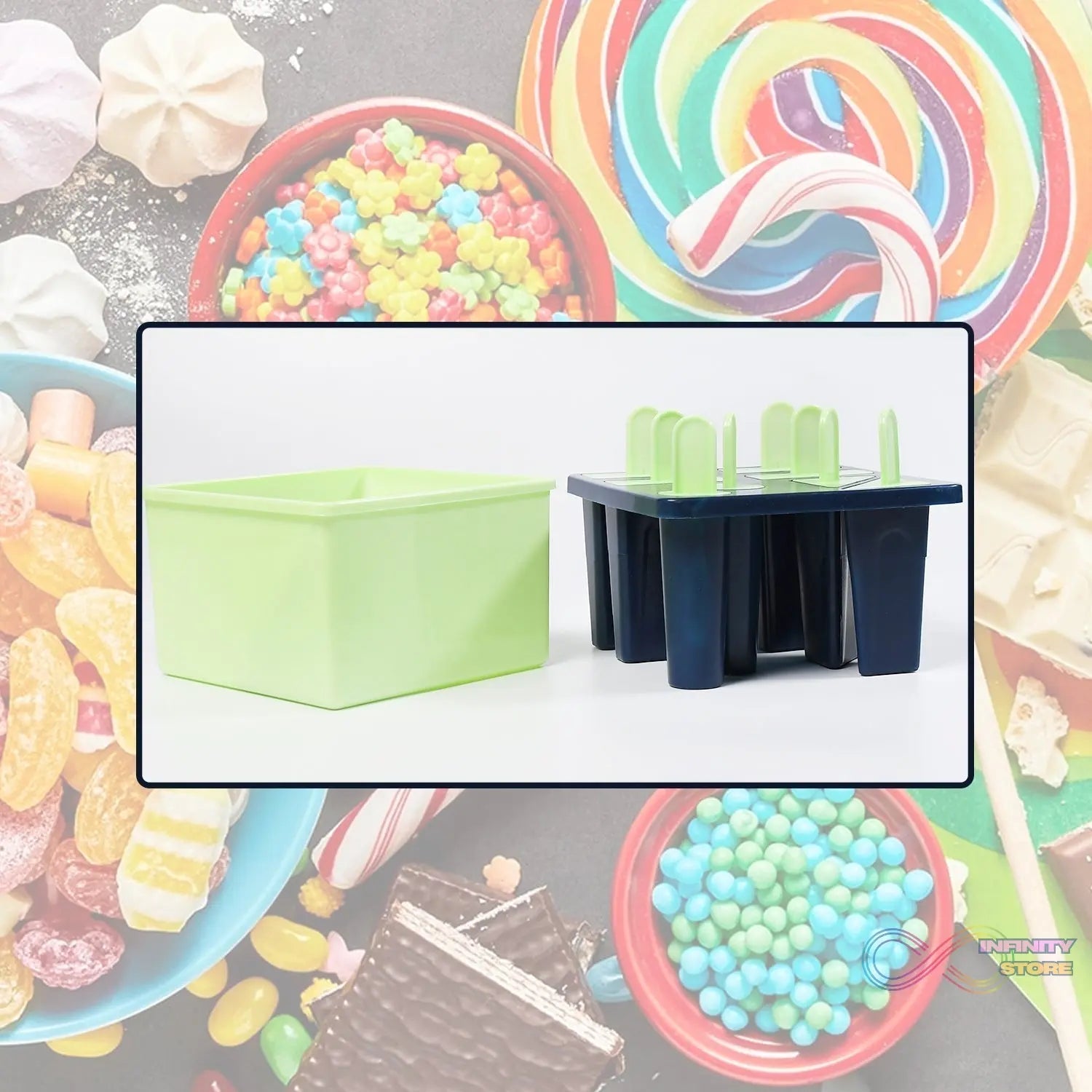 Plastic Kulfi Mold, Kulfi Molds 8 pcs Tray Ice Cream Mold Reusable Frozen Kulfi Maker Popsicle Sticks Lolly Ice Popsicle Candy Mold for Children - infinityexculsivestore.com