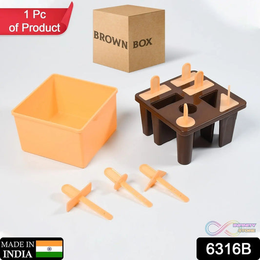 Plastic Kulfi Mold, Kulfi Molds 8 pcs Tray Ice Cream Mold Reusable Frozen Kulfi Maker Popsicle Sticks Lolly Ice Popsicle Candy Mold for Children pink Color (Brown Box) - infinityexculsivestore.com
