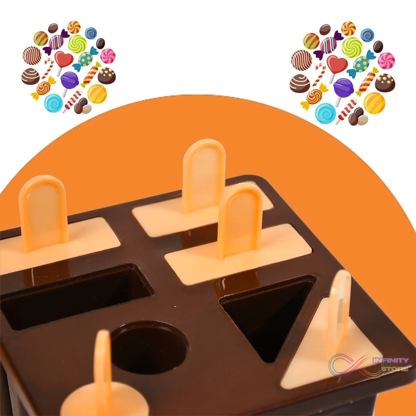 Plastic Kulfi Mold, Kulfi Molds 8 pcs Tray Ice Cream Mold Reusable Frozen Kulfi Maker Popsicle Sticks Lolly Ice Popsicle Candy Mold for Children pink Color (Brown Box) - infinityexculsivestore.com