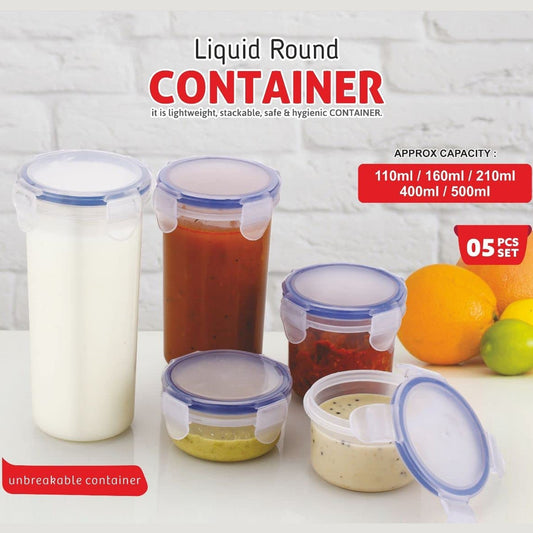 Plastic Liquid Round Airtight Food Storage Container with Leak Proof Locking Lid - infinityexculsivestore.com
