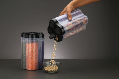 Plastic Lock Food Storage 4 Section Container Jar for Grocery, Fridge Container. - infinityexculsivestore.com