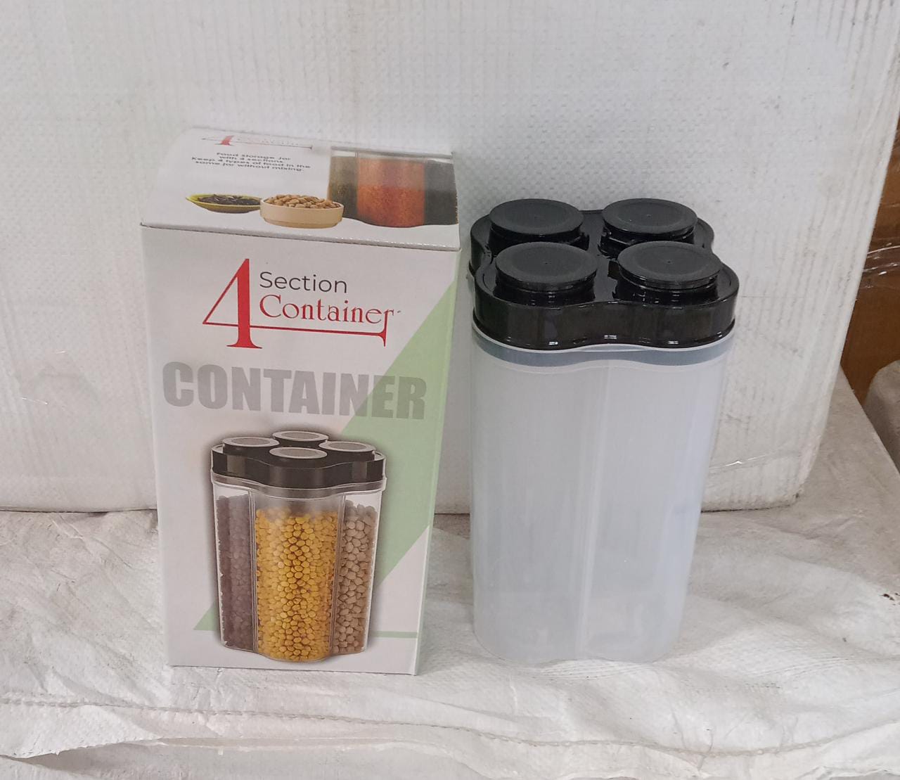 Plastic Lock Food Storage 4 Section Container Jar for Grocery, Fridge Container. - infinityexculsivestore.com