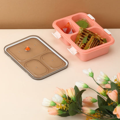 Plastic Lunch Box for Kids, Lunch Box for Kids 3 Compartment Insulated Lunch Box Tiffin Box for Boys, Girls, School & Office Men (3 Compartment Lunch Box) - infinityexculsivestore.com