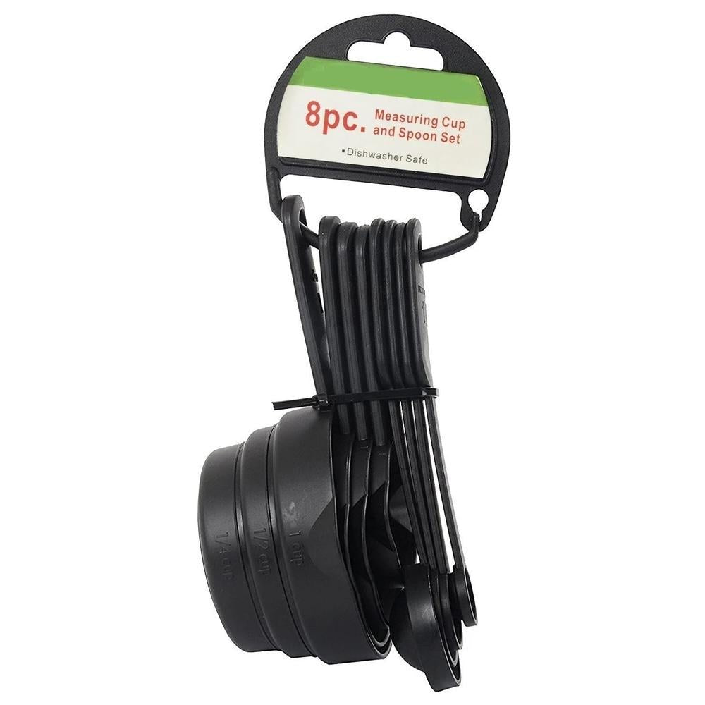 Plastic Measuring Cups and Spoons (8 Pcs, Black) - infinityexculsivestore.com