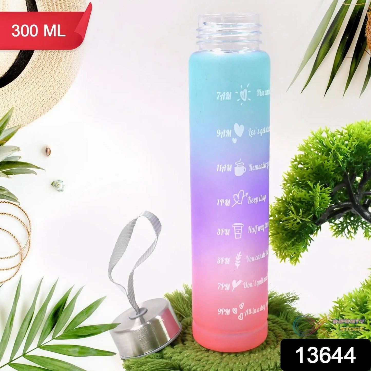 Plastic Motivational Water Bottle (300 ML) - infinityexculsivestore.com