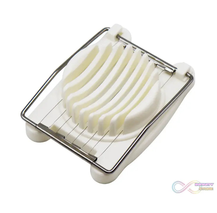 Plastic egg slicer featuring stainless steel wires for accurate cuts