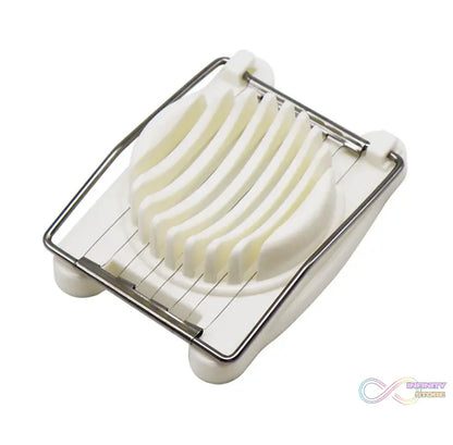 Plastic egg slicer featuring stainless steel wires for accurate cuts