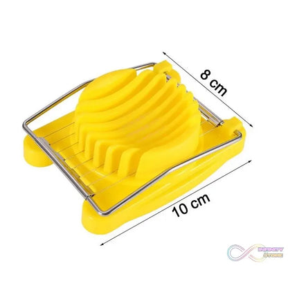 Versatile egg cutter with stainless steel wires, easy to use plastic design