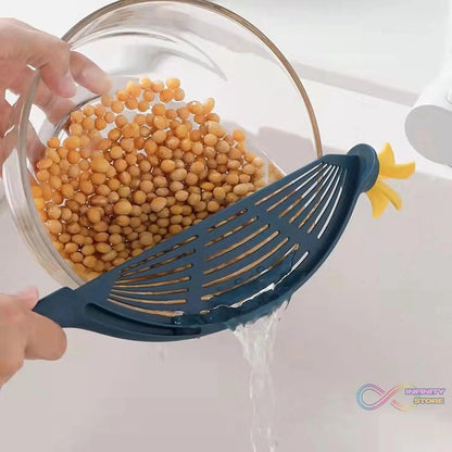 Plastic Multifunctional Kitchen Strainer Baffle Tool Handheld Filter for Rice Beans Peas (1 Pc) - infinityexculsivestore.com