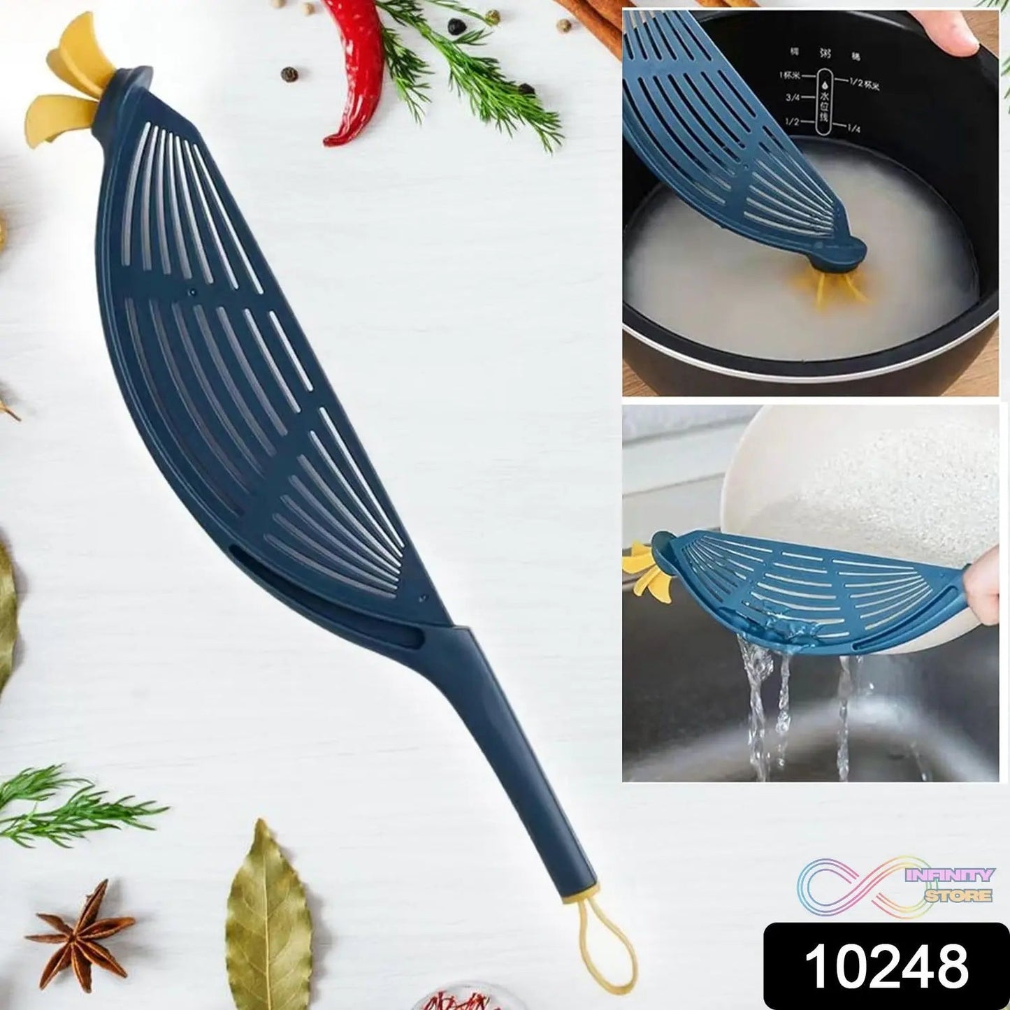 Plastic Multifunctional Kitchen Strainer Baffle Tool Handheld Filter for Rice Beans Peas (1 Pc) - infinityexculsivestore.com