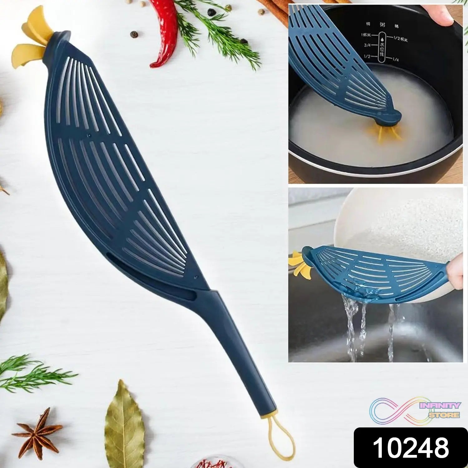 Plastic Multifunctional Kitchen Strainer Baffle Tool Handheld Filter for Rice Beans Peas (1 Pc) - infinityexculsivestore.com