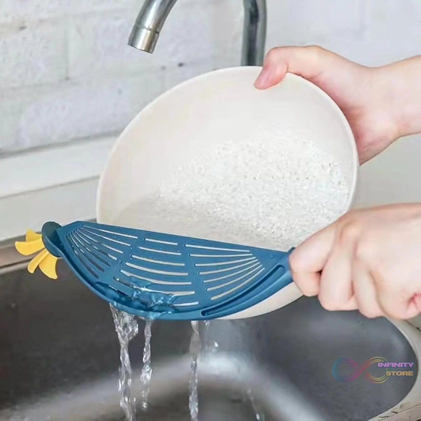 Plastic Multifunctional Kitchen Strainer Baffle Tool Handheld Filter for Rice Beans Peas (1 Pc) - infinityexculsivestore.com