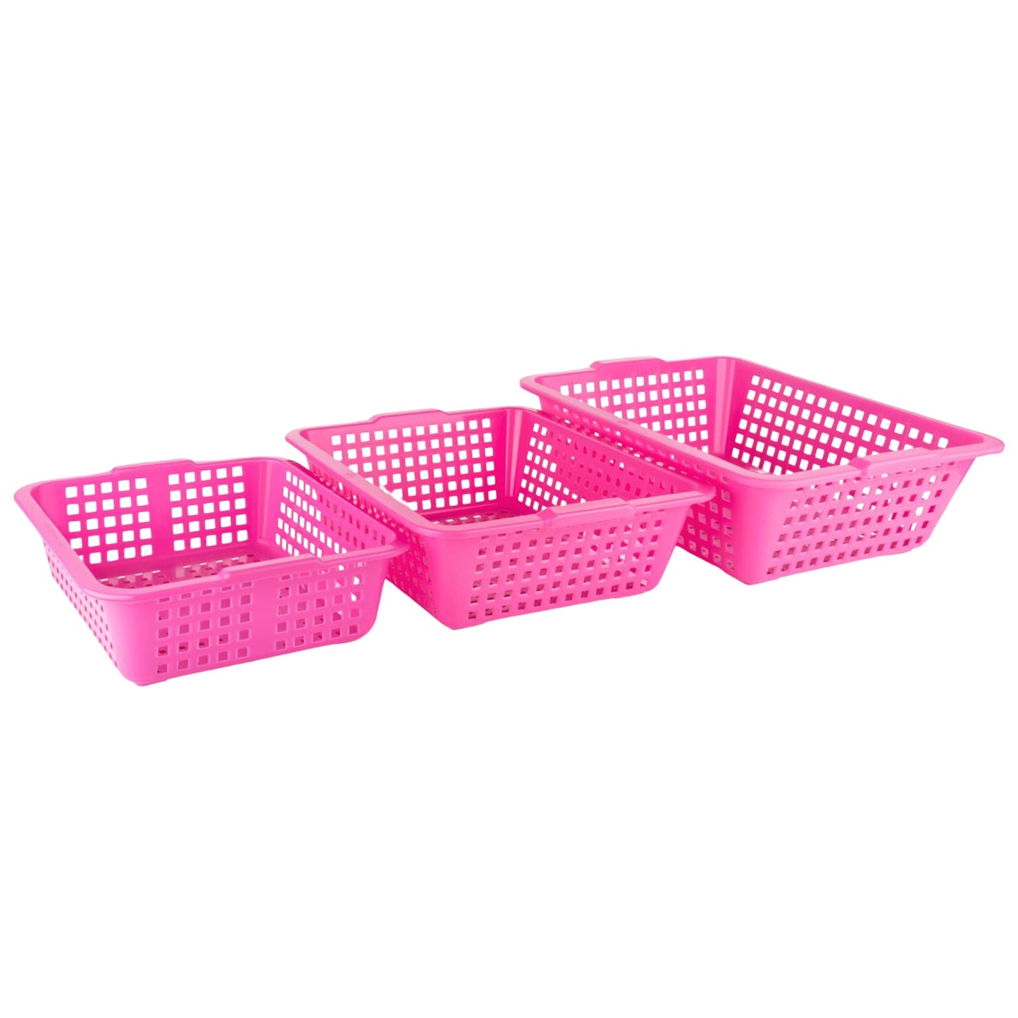 Plastic Multiple Size Cane Fruit Baskets (3 Size Large, Medium, Small) - infinityexculsivestore.com