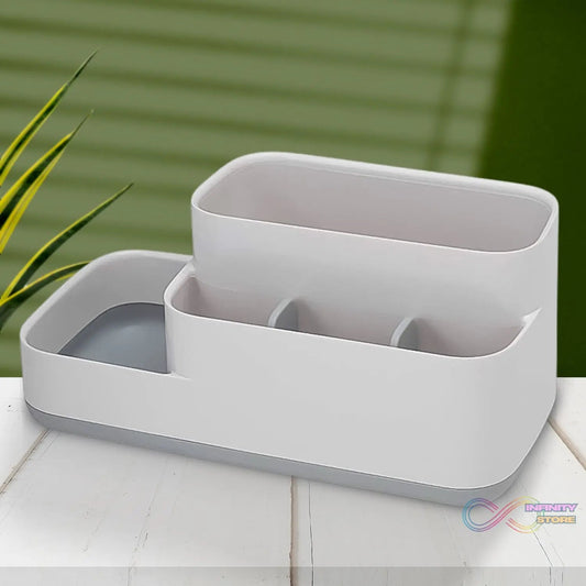 Plastic Multipurpose 5 Compartment Bathroom Desk Organizer Holder (1 Pc) - infinityexculsivestore.com