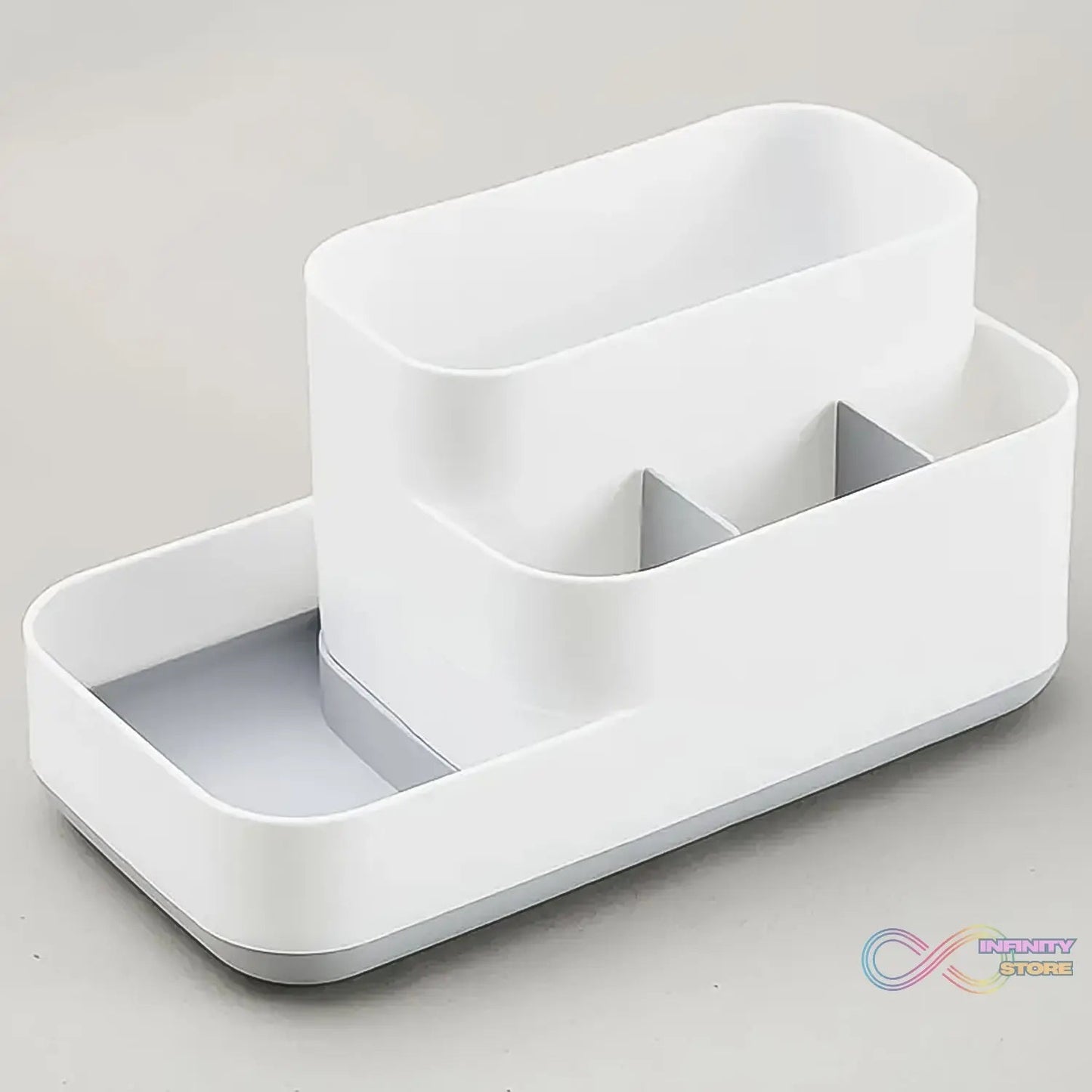 Plastic Multipurpose 5 Compartment Bathroom Desk Organizer Holder (1 Pc) - infinityexculsivestore.com