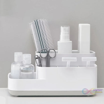 Plastic Multipurpose 5 Compartment Bathroom Desk Organizer Holder (1 Pc) - infinityexculsivestore.com
