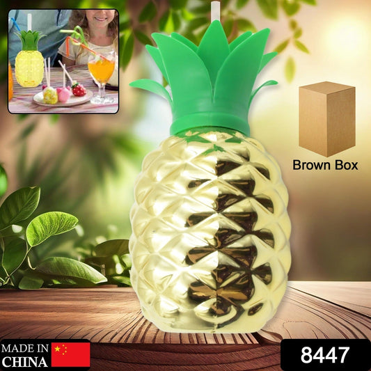 Plastic Pineapple Cups with Straw (1 Pc) - Party Favors, Hawaiian, Beach - infinityexculsivestore.com