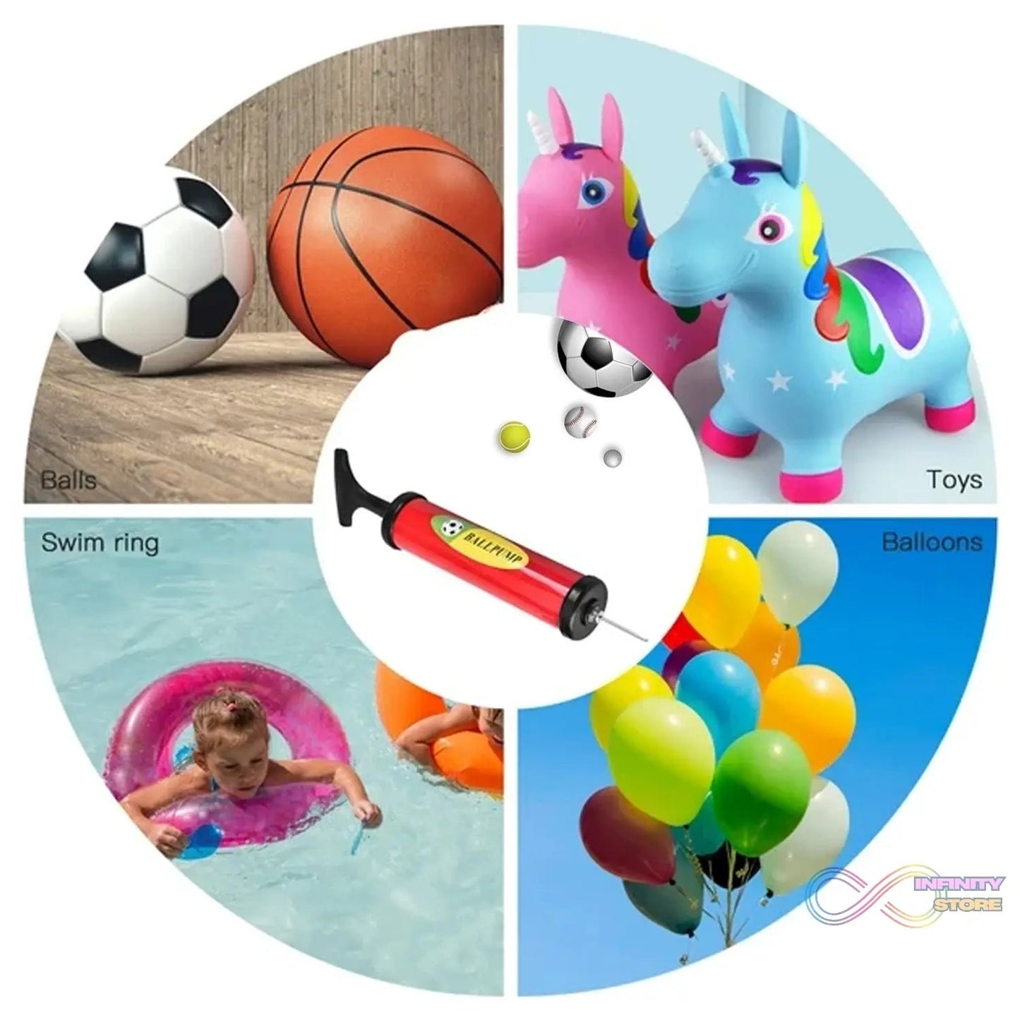 Plastic Pump for Inflating Balls (33.5CM) - Inflatable Ball Development Toy - infinityexculsivestore.com