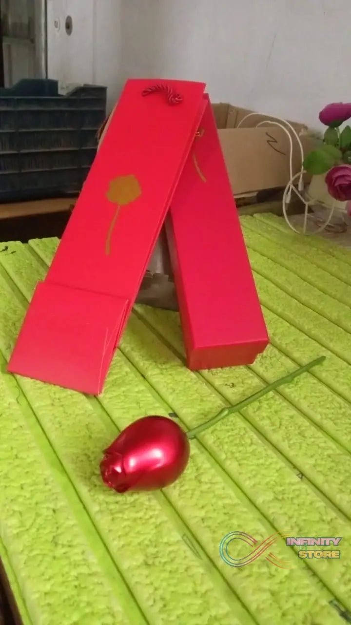 Plastic Red Rose Couple Rings Box - Fancy Rings Box (No Rings Included / 1 pc) - infinityexculsivestore.com