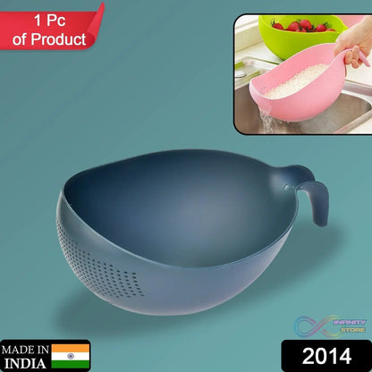 Plastic Rice Bowl / Food Strainer Thick Drain Basket with Handle for Rice, Vegetable & Fruit. (1Pc) - infinityexculsivestore.com