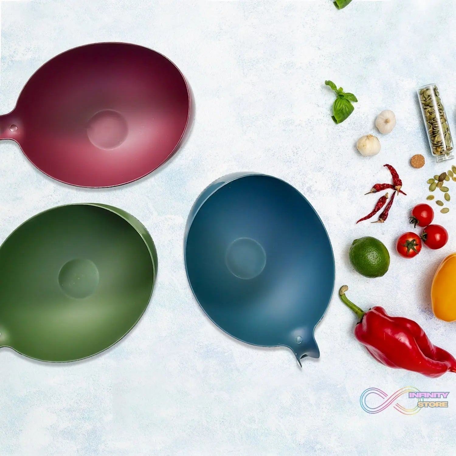 Plastic Rice Bowl / Food Strainer Thick Drain Basket with Handle for Rice, Vegetable & Fruit (set of 3pcs With Brown box) - infinityexculsivestore.com