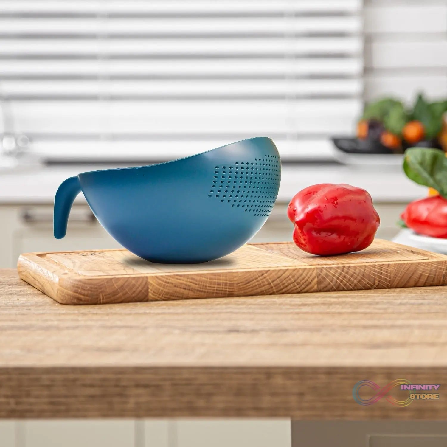 Plastic Rice Bowl / Food Strainer Thick Drain Basket with Handle for Rice, Vegetable & Fruit (set of 3pcs With Brown box) - infinityexculsivestore.com