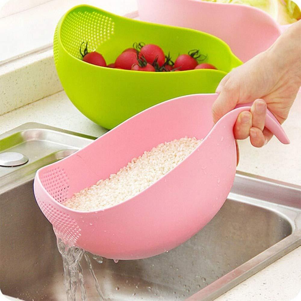 Plastic Rice Bowl / Food Strainer Thick Drain Basket with Handle for Rice, Vegetable & Fruit (set of 3pcs) - infinityexculsivestore.com