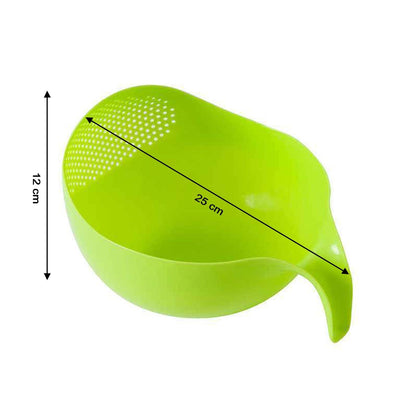 Plastic Rice Bowl / Food Strainer Thick Drain Basket with Handle for Rice, Vegetable & Fruit (set of 3pcs) - infinityexculsivestore.com