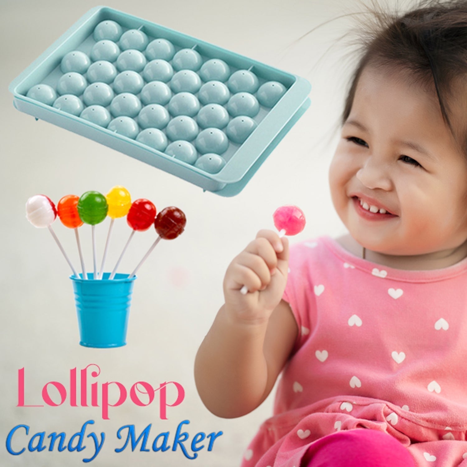 Plastic Round BPA Free Reusable Ice Cube Ice Ball Mold / Lollipop Candy Maker (20x12cm) - infinityexculsivestore.com