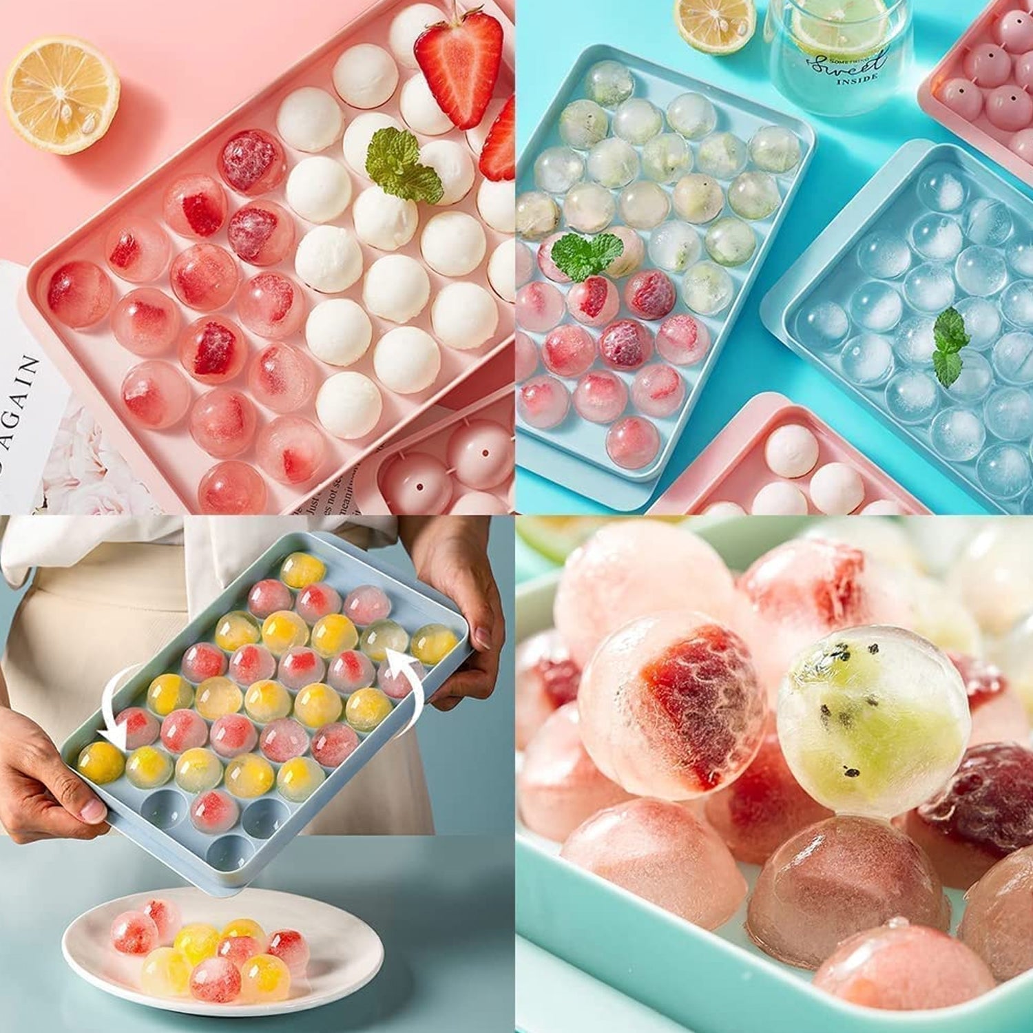 Plastic Round BPA Free Reusable Ice Cube Ice Ball Mold / Lollipop Candy Maker (20x12cm) - infinityexculsivestore.com