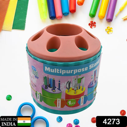 Plastic Round Multi - Purpose Toothpaste Stationary Pen Pencil Holder, Mini Desk Office Desktop Stationery Organizer Bathroom Shelves for Adults Multifunctional (1 Pc) - infinityexculsivestore.com