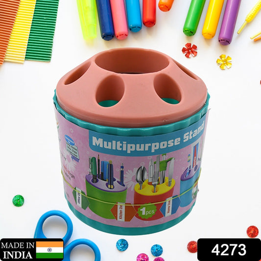 Plastic Round Multi - Purpose Toothpaste Stationary Pen Pencil Holder, Mini Desk Office Desktop Stationery Organizer Bathroom Shelves for Adults Multifunctional (1 Pc) - infinityexculsivestore.com