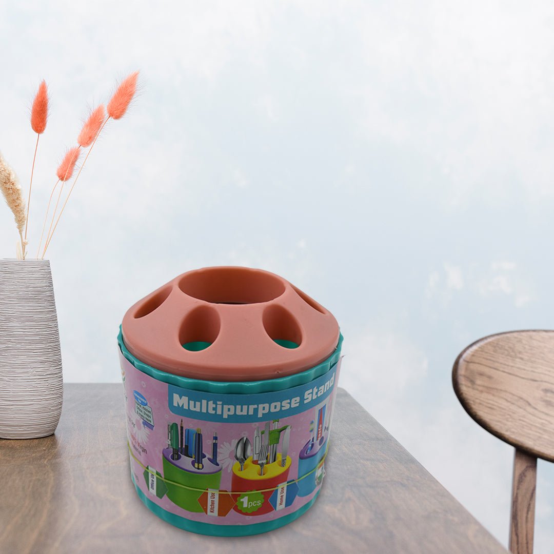 Plastic Round Multi - Purpose Toothpaste Stationary Pen Pencil Holder, Mini Desk Office Desktop Stationery Organizer Bathroom Shelves for Adults Multifunctional (1 Pc) - infinityexculsivestore.com