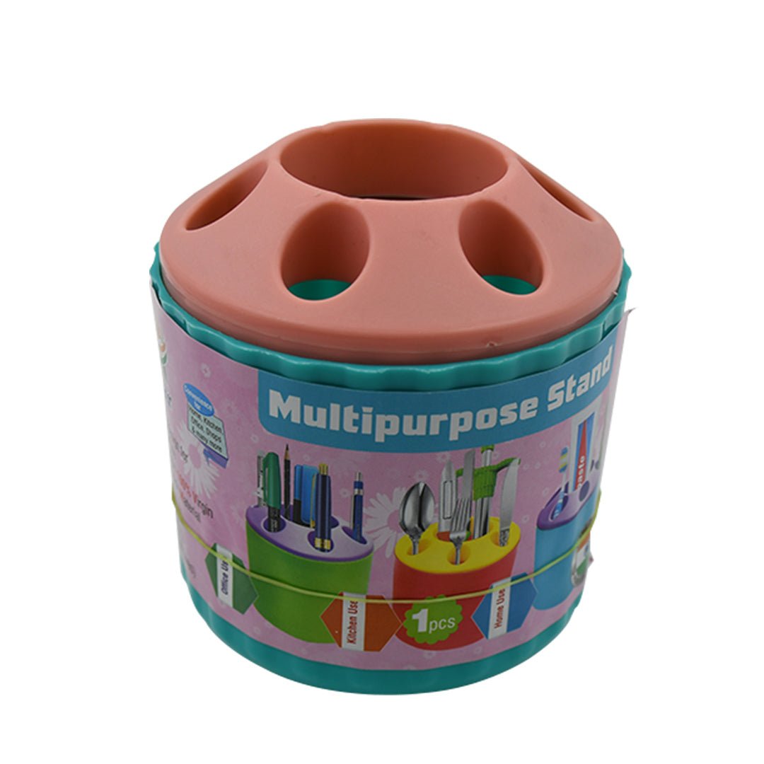 Plastic Round Multi - Purpose Toothpaste Stationary Pen Pencil Holder, Mini Desk Office Desktop Stationery Organizer Bathroom Shelves for Adults Multifunctional (1 Pc) - infinityexculsivestore.com