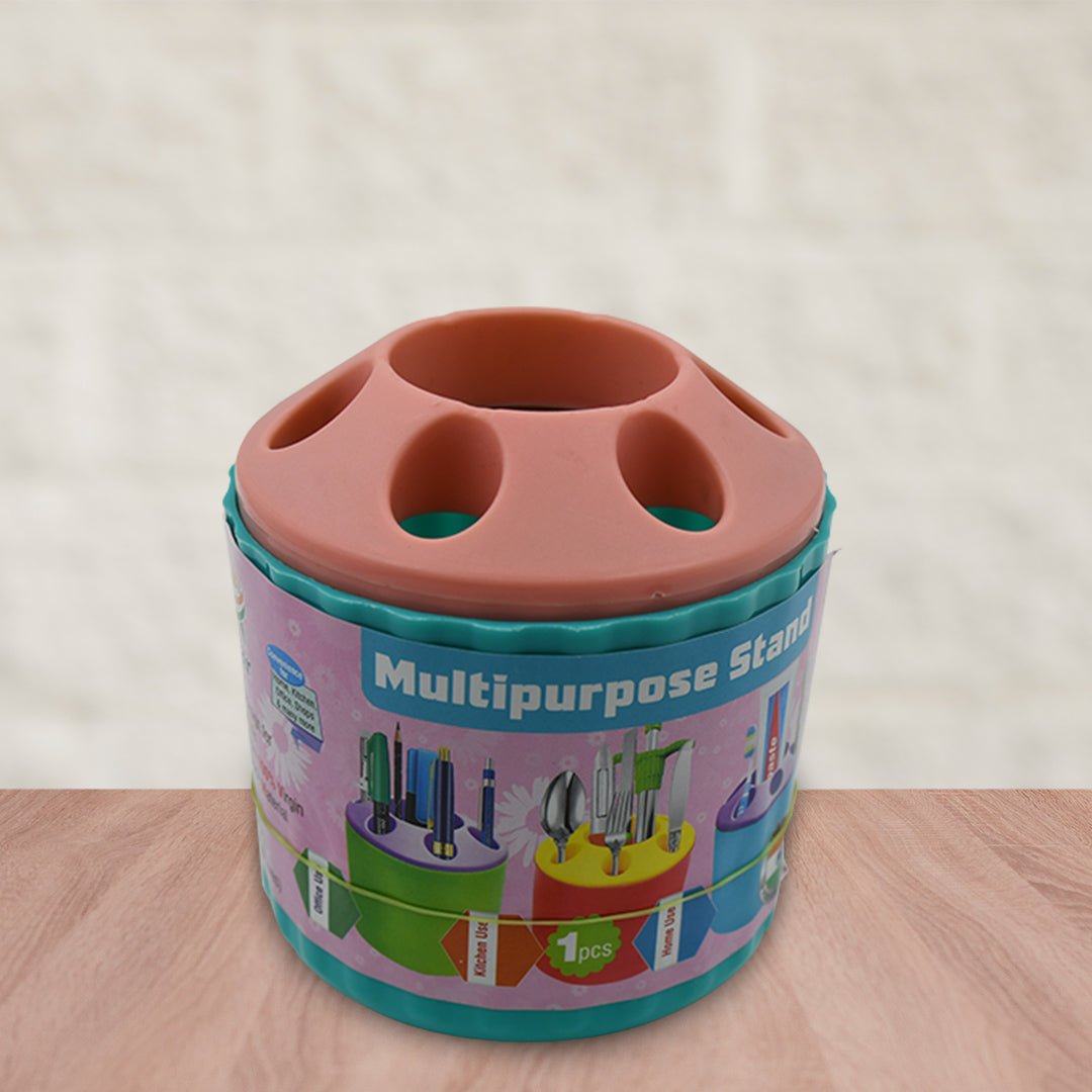 Plastic Round Multi - Purpose Toothpaste Stationary Pen Pencil Holder, Mini Desk Office Desktop Stationery Organizer Bathroom Shelves for Adults Multifunctional (1 Pc) - infinityexculsivestore.com