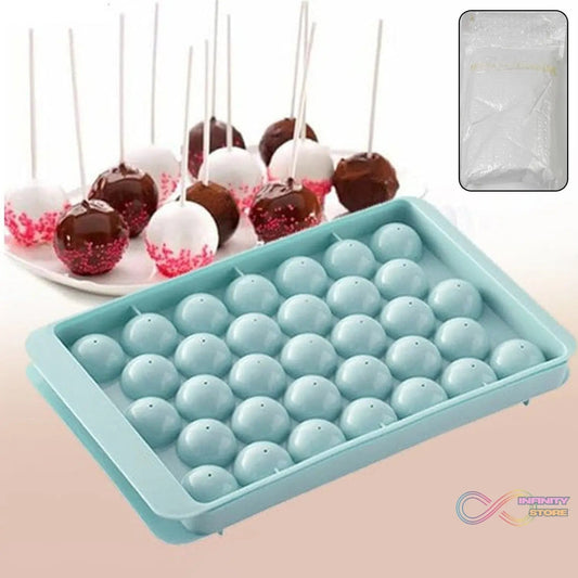 Plastic Round Reusable Ice Cube Ice Ball Mold / Lollipop Candy Maker 33 Moulds (16.5×10 Cm / 1 Pc) - infinityexculsivestore.com