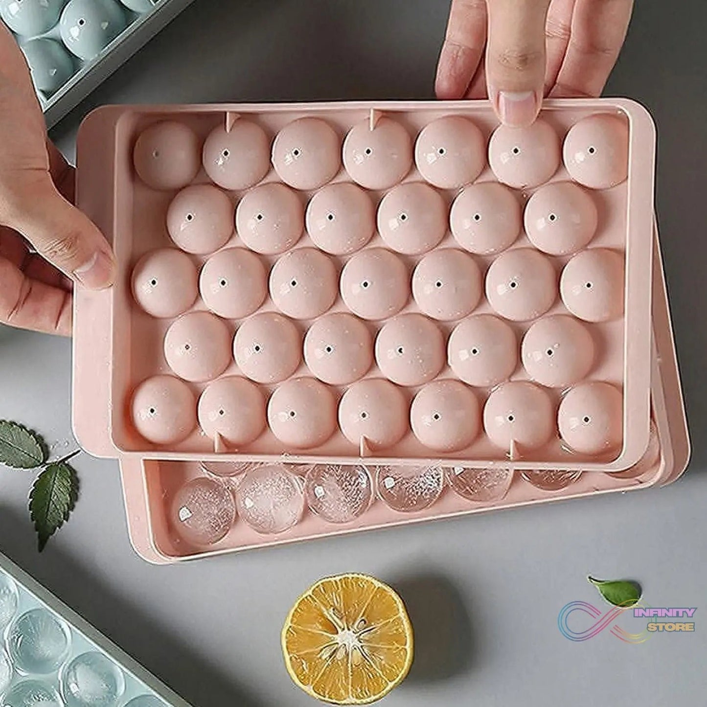Plastic Round Reusable Ice Cube Ice Ball Mold / Lollipop Candy Maker 33 Moulds (16.5×10 Cm / 1 Pc) - infinityexculsivestore.com