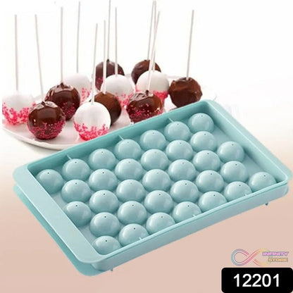 Plastic Round Reusable Ice Cube Ice Ball Mold / Lollipop Candy Maker 33 Moulds (16.5×10 Cm / 1 Pc) - infinityexculsivestore.com