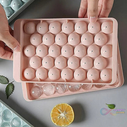 Plastic Round Reusable Ice Cube Ice Ball Mold / Lollipop Candy Maker 33 Moulds (16.5×10 Cm / 1 Pc) - infinityexculsivestore.com